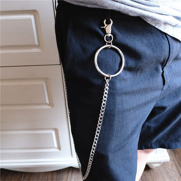 Badass Men's Womens Silver Ring  Pants Chain Long Wallet Chain Biker Wallet Chain For Men - iwalletsmen