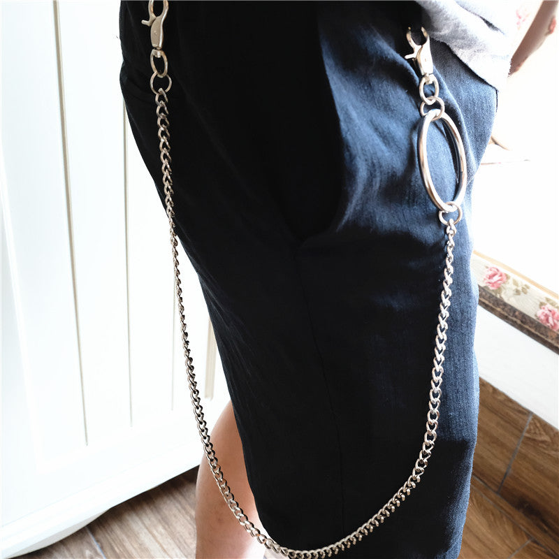 Cool Men's Women's Stainless Steel 18'' Silver Wallet Chain Pants