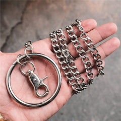 Badass Men's Womens Silver Ring  Pants Chain Long Wallet Chain Biker Wallet Chain For Men - iwalletsmen