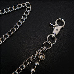 Fashion Womens Mens Silver Ring Simple Long Wallet Chain Pants Chain Biker Wallet Chain For Men - iwalletsmen