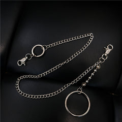 Fashion Womens Mens Silver Ring Simple Long Wallet Chain Pants Chain Biker Wallet Chain For Men - iwalletsmen
