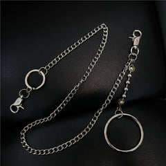 Fashion Womens Mens Silver Ring Simple Long Wallet Chain Pants Chain Biker Wallet Chain For Men - iwalletsmen