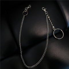 Fashion Womens Mens Silver Ring Simple Long Wallet Chain Pants Chain Biker Wallet Chain For Men - iwalletsmen
