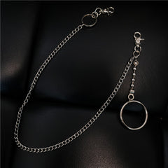 Fashion Womens Mens Silver Ring Simple Long Wallet Chain Pants Chain Biker Wallet Chain For Men - iwalletsmen