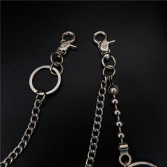 Fashion Womens Mens Silver Ring Simple Long Wallet Chain Pants Chain Biker Wallet Chain For Men - iwalletsmen