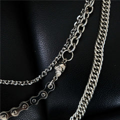 Badass Men's Punk Triple Long Wallet Chain Pants Chain Biker Wallet Chain For Men - iwalletsmen