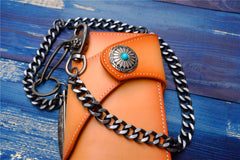 Badass Men's Skull Feather Pendant Wallet Chain Long Pants Chain Biker Wallet Chain For Men - iwalletsmen