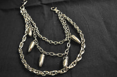 Badass Men's Silver Bullet Triple Pants Chain Punk Biker Wallet Chain For Men - iwalletsmen