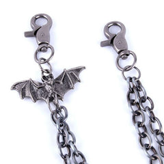 Badass Men's Silver Bat Double Pants Chain Punk Wallet Chain For Men - iwalletsmen