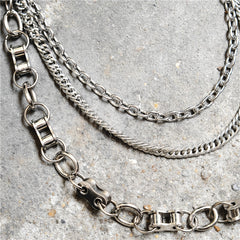 Badass Men's Silver Triple Pants Chain Bike Chain Long Punk Wallet Chain For Men - iwalletsmen