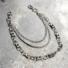 Badass Men's Silver Triple Pants Chain Bike Chain Long Punk Wallet Chain For Men - iwalletsmen