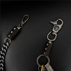Cool Men's Silver Skull Long Wallet Chain Pants Chain Biker Wallet Chain For Men - iwalletsmen