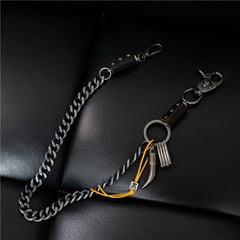 Cool Men's Silver Skull Long Wallet Chain Pants Chain Biker Wallet Chain For Men - iwalletsmen