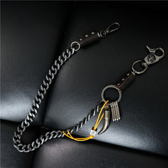 Cool Men's Silver Skull Long Wallet Chain Pants Chain Biker Wallet Chain For Men - iwalletsmen