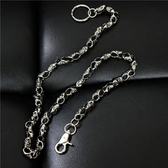 Badass Men's Silver Skull Long Punk Pants Chain Biker Wallet Chain For Men - iwalletsmen
