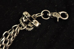 Badass Men's Silver Trifold Skull Pants Chain Biker Wallet Chain For Men - iwalletsmen