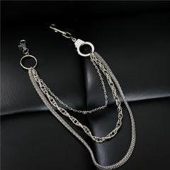 Cool Men's Silver Triple Fashion Long Punk Biker Wallet Chain Pants Chain For Men - iwalletsmen