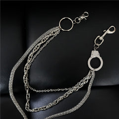 Cool Men's Silver Triple Fashion Long Punk Biker Wallet Chain Pants Chain For Men - iwalletsmen