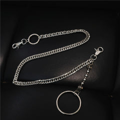 Badass Men's Womens Long Silver Wallet Chain Pants Chain Biker Wallet Chain For Men - iwalletsmen