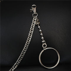 Badass Men's Womens Long Silver Wallet Chain Pants Chain Biker Wallet Chain For Men - iwalletsmen