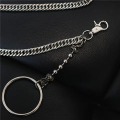 Badass Men's Womens Long Silver Wallet Chain Pants Chain Biker Wallet Chain For Men - iwalletsmen