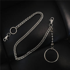 Badass Men's Womens Long Silver Wallet Chain Pants Chain Biker Wallet Chain For Men - iwalletsmen
