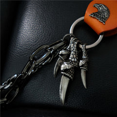 Badass Mens Eagle Double Key Long Biker Pants Chain Wallet Chain For Men - iwalletsmen