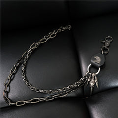 Badass Mens Eagle Double Key Long Biker Pants Chain Wallet Chain For Men - iwalletsmen