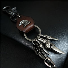 Badass Mens Eagle Double Key Long Biker Pants Chain Wallet Chain For Men - iwalletsmen