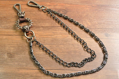 Badass Mens Double Stainless steel Biker Wallet Chain Pants Chain For Men - iwalletsmen