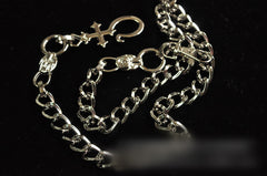 Badass Mens Silver Long Stainless steel Cross Key Chain Pants Chain Wallet Chain For Men - iwalletsmen