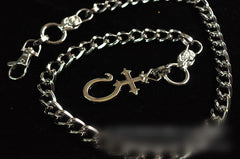 Badass Mens Silver Long Stainless steel Cross Key Chain Pants Chain Wallet Chain For Men - iwalletsmen