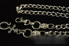 Badass Mens Silver Long Stainless steel Cross Key Chain Pants Chain Wallet Chain For Men - iwalletsmen