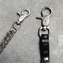 Badass Mens Skull Double Stainless steel Key Chain Long Pants Chain Wallet Chain For Men - iwalletsmen