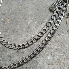 Badass Mens Skull Double Stainless steel Key Chain Long Pants Chain Wallet Chain For Men - iwalletsmen