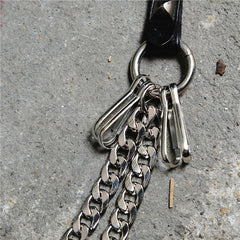 Badass Mens Skull Double Stainless steel Key Chain Long Pants Chain Wallet Chain For Men - iwalletsmen