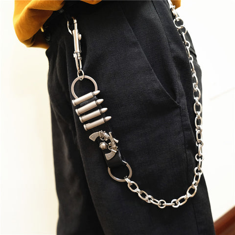 Badass Punk Bullet Mens Pants Chain Long Wallet Chain Fashion Key