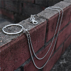Badass Punk Mens Womens Stainless Steel Double Beaded Pants Chain Wallet Chain For Men - iwalletsmen