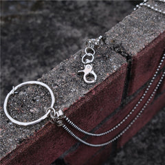 Badass Punk Mens Womens Stainless Steel Double Beaded Pants Chain Wallet Chain For Men - iwalletsmen
