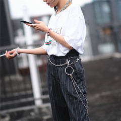 Badass Punk Mens Womens Stainless Steel Double Beaded Pants Chain Wallet Chain For Men - iwalletsmen