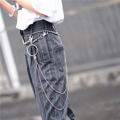 Badass Punk Mens Womens Stainless Steel Double Beaded Pants Chain Wallet Chain For Men - iwalletsmen