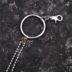 Badass Punk Mens Womens Stainless Steel Double Beaded Pants Chain Wallet Chain For Men - iwalletsmen