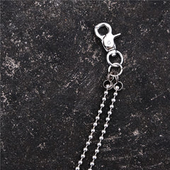 Badass Punk Mens Womens Stainless Steel Double Beaded Pants Chain Wallet Chain For Men - iwalletsmen