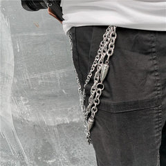 Badass Punk Mens Triple Long Bullet Wallet Chain Pants Chain Jeans Chain Jean Chain For Men - iwalletsmen