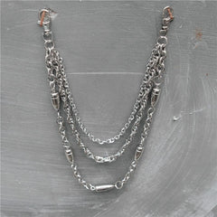 Badass Punk Mens Triple Long Bullet Wallet Chain Pants Chain Jeans Chain Jean Chain For Men - iwalletsmen