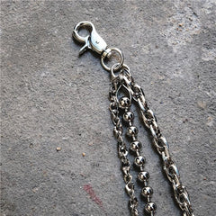 Badass Punk Triple Silver Tassel Mens Pants Chain Wallet Chain Long Jeans Chain Jean Chain For Men - iwalletsmen