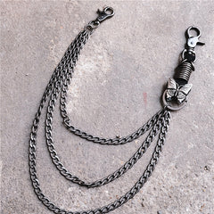 Badass Mens Metal Three Layer Butterfly Key Chain Pants Chain Wallet Chain For Men - iwalletsmen