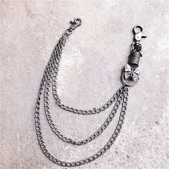 Badass Mens Metal Three Layer Butterfly Key Chain Pants Chain Wallet Chain For Men - iwalletsmen