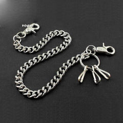 Badass SILVER STAINLESS STEEL MENS PANTS CHAIN WALLET CHAIN BIKER WALLET CHAIN FOR MEN - iwalletsmen