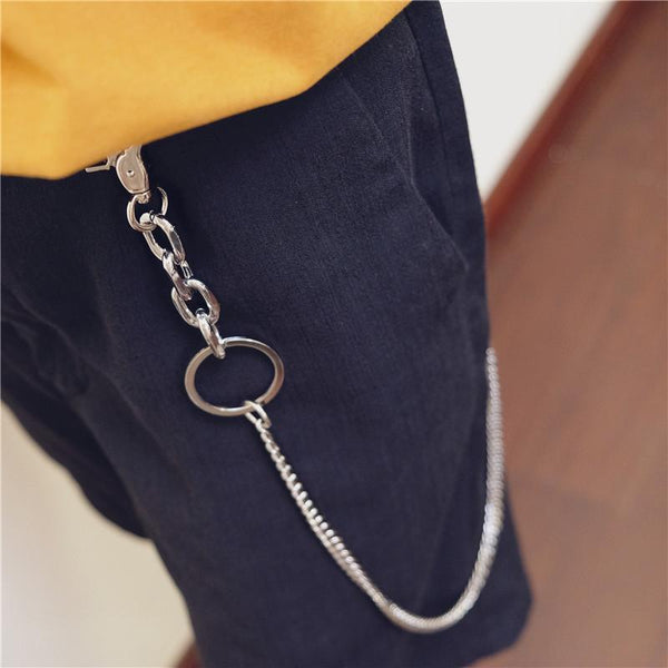 Badass Silver Womens Mens Jeans Chain Jean Chain Pants Chain Long Biker Wallet Chain For Men - iwalletsmen